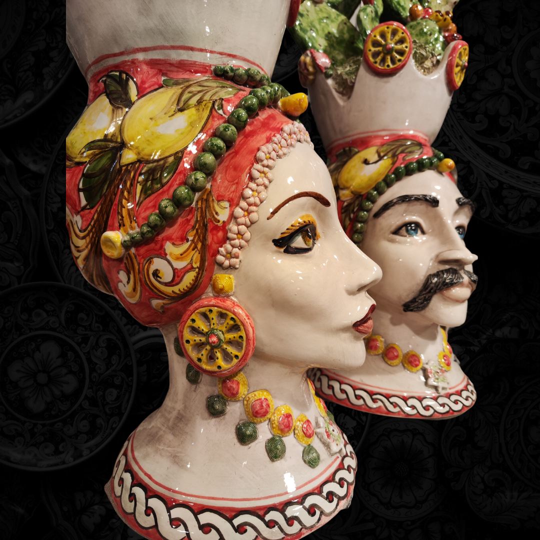 Coppia teste di Moro Saraceni - I tesori di Caltagirone